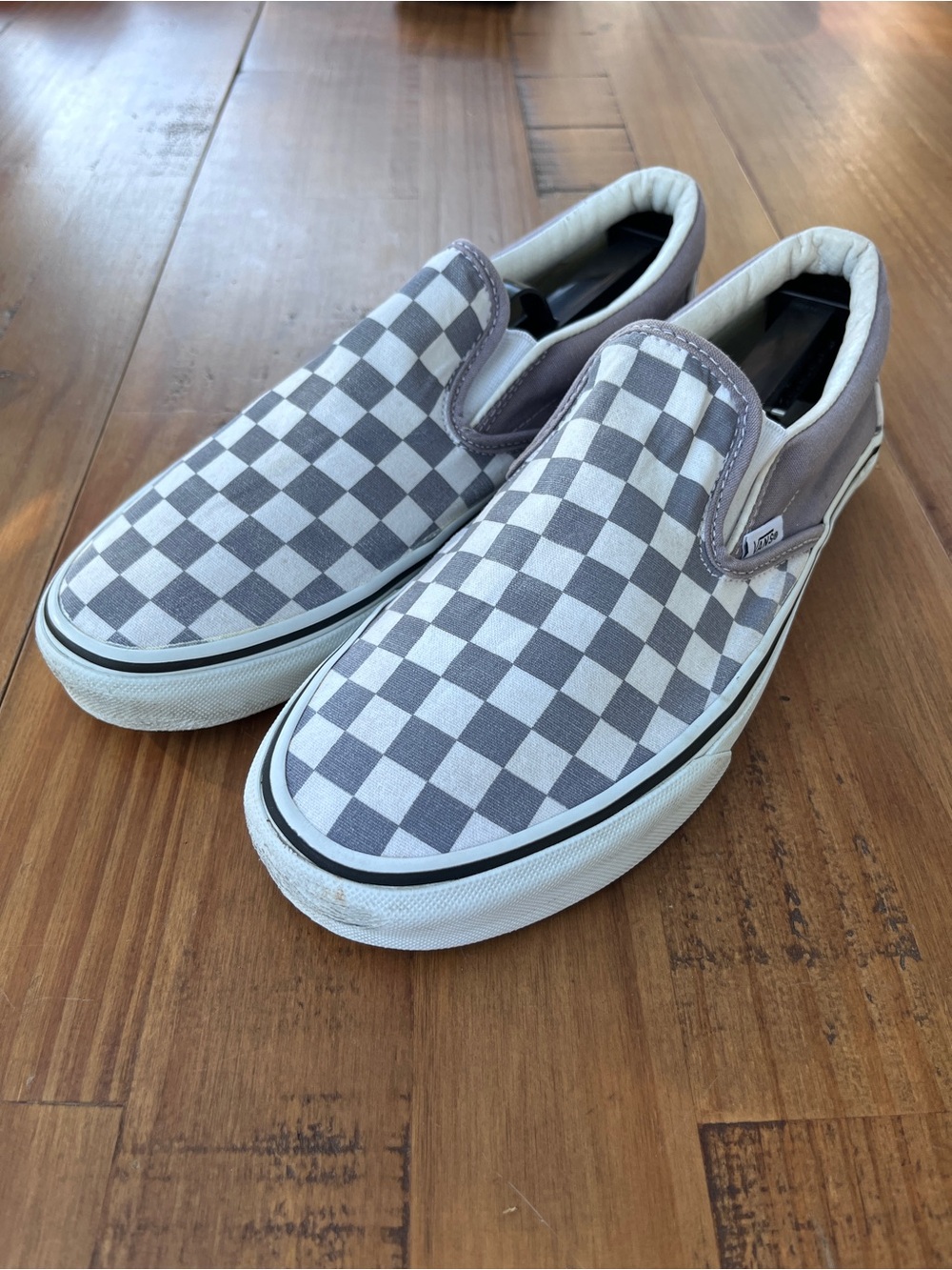 Vans Classic Slip-On Checkerboard in Gray and White - Size 8.5 Mens 10 Womens